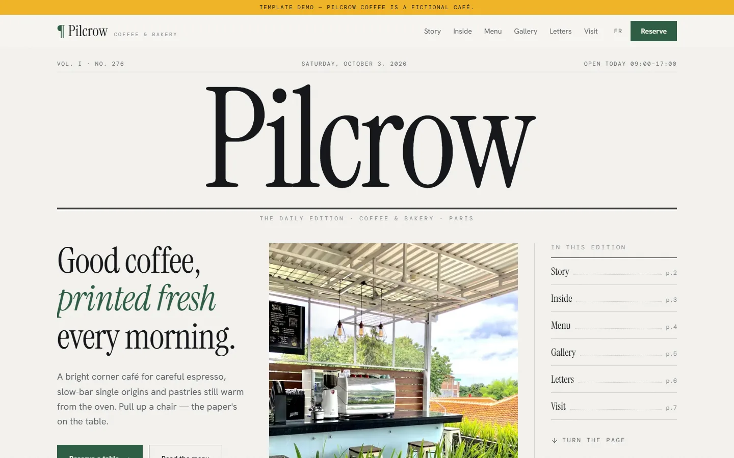 Pilcrow Coffee project preview